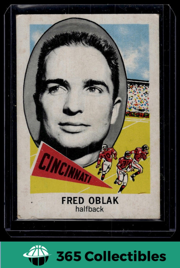 1961 NU-CARDS NFL FRED OBLAK #115 Football CINCINNATI BEARCATS