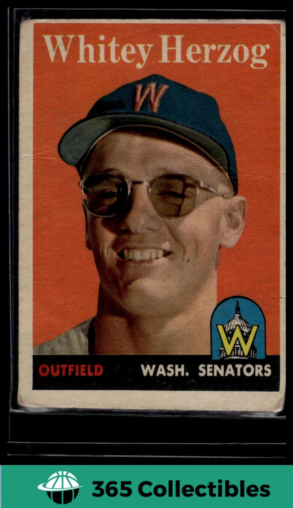 1958 Topps Whitey Herzog #438 Baseball Washington Senators