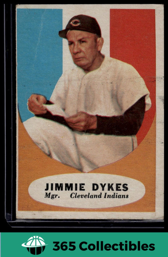 1961 Topps Jimmie Dykes manager #222 Baseball Cleveland Indians