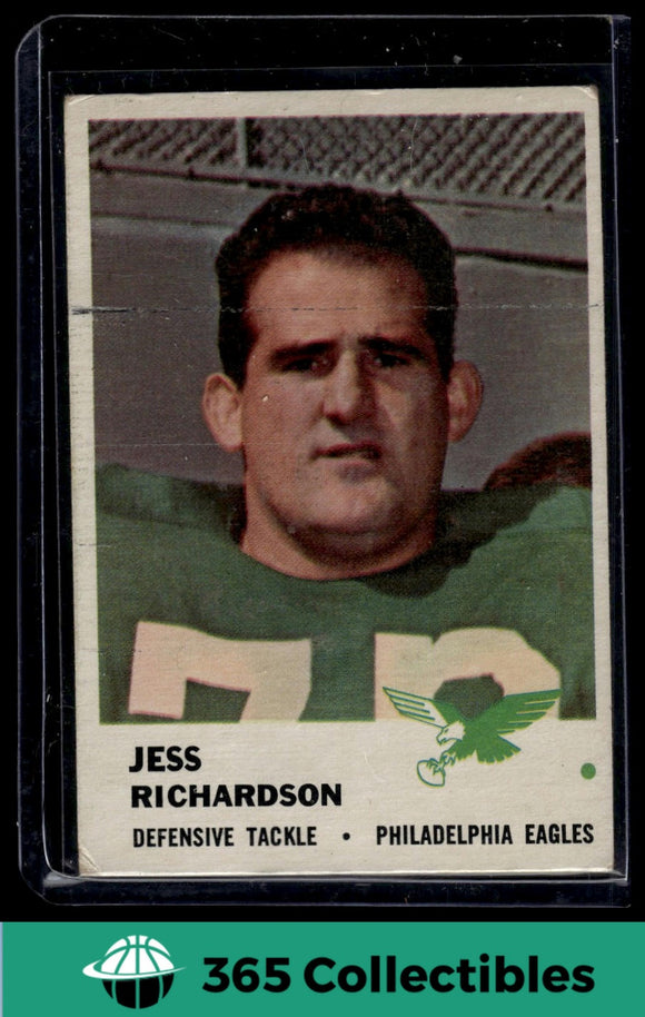 1961 Fleer NFL Jess Richardson #58 Football Philadelphia Eagles