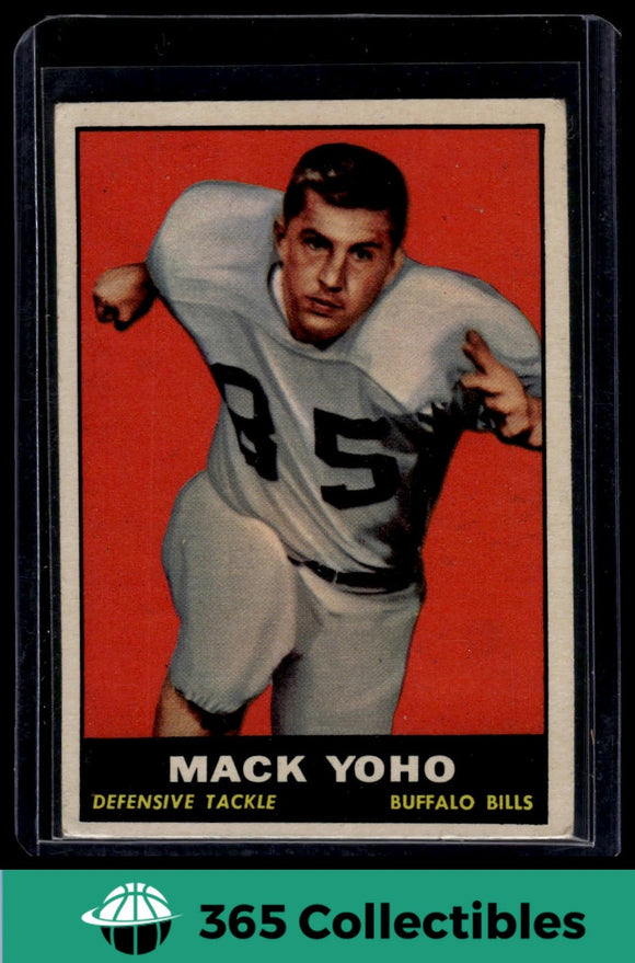 1961 Topps Mack Yoho #165 Football Buffalo Bills