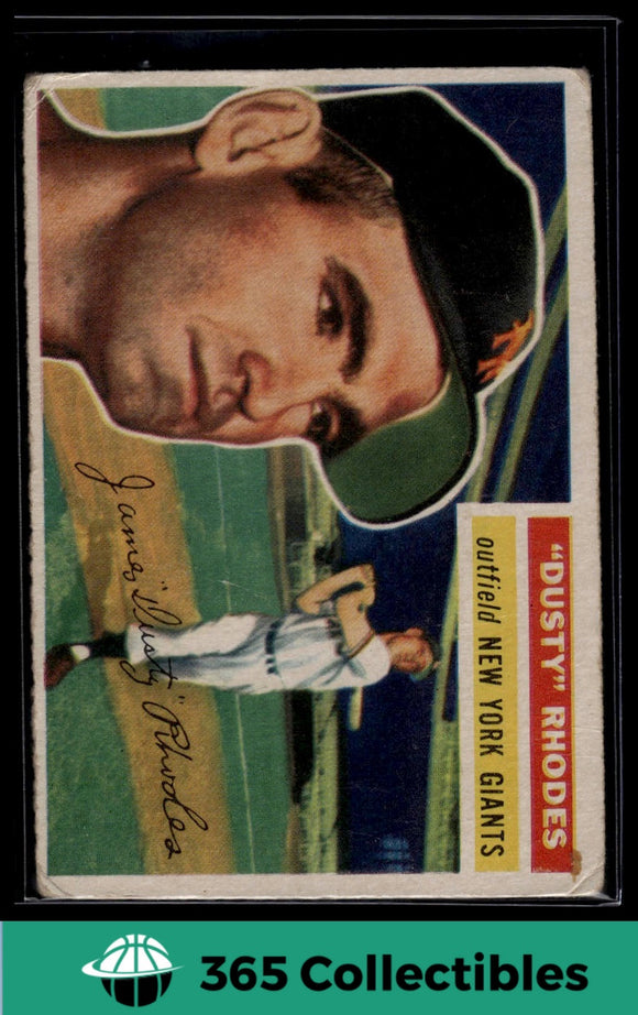 1956 Topps Dusty Rhodes #50b Gray Back Baseball New York Giants
