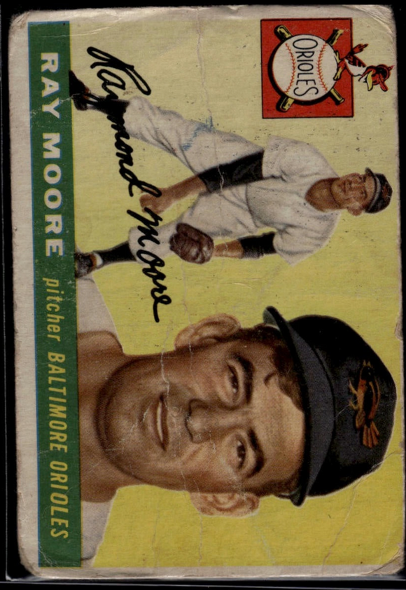 1955 Topps Ray Moore #208 White Back Baseball Baltimore Orioles