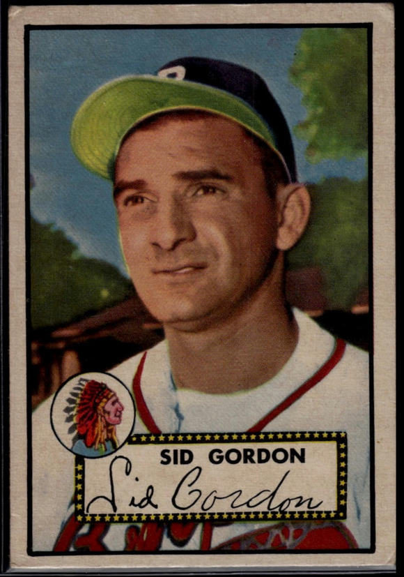 1952 Topps MLB Sid Gordon #267 Baseball Boston Braves Red Back (Actual Card Pictured)