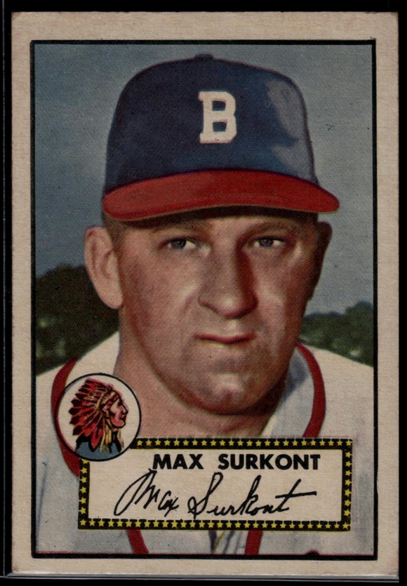 1952 Topps MLB Max Surkont #302 Baseball Boston Braves