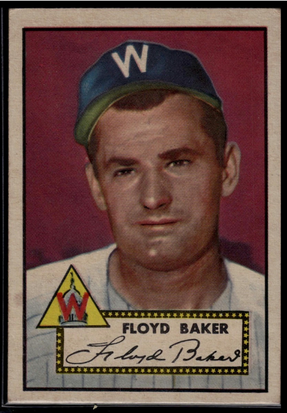 1952 Topps MLB Floyd Baker #292 RED BACK Baseball Washington Senators
