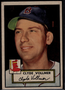 1952 Topps MLB Clyde Vollmer #255 Baseball Red Sox (Actual Card Pictured)