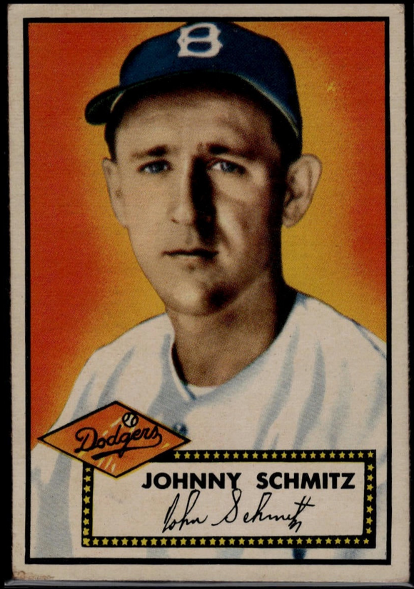 1952 Topps MLB Johnny Schmitz #136 War Hero Baseball Brooklyn Dodgers (Actual Card Pictured)