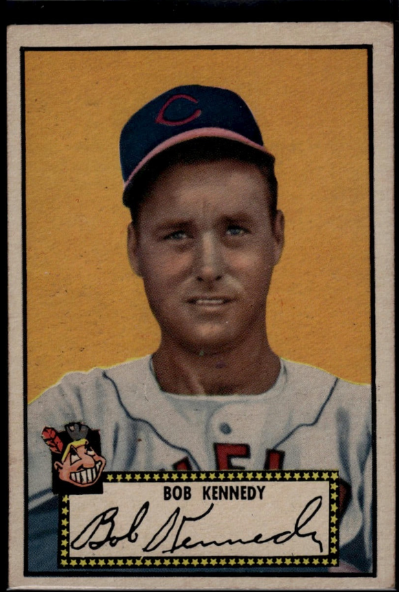1952 Topps MLB Robert Kennedy #77 Player/Manager Baseball Cleveland Indians Black Back (Actual Card Pictured)