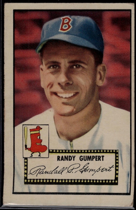 1952 Topps MLB Randy Gumpert #247 RED BACK - PLAYER MANAGER Baseball Red Sox (Actual Card Pictured)