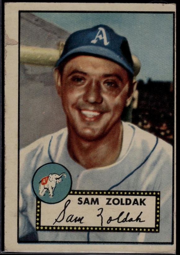 1952 Topps MLB Sam Zoldak #231 Baseball Philadelphia Athletics Red Back (Actual Card Pictured)