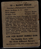 1949 BOWMAN BUDDY ROSAR #10 - MLB Baseball -  Philadelphia Phillies