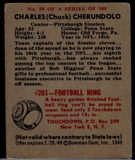 1948 Bowman Charles Chuck Cherundolo #50 - NFL Football - Pittsburgh Steelers