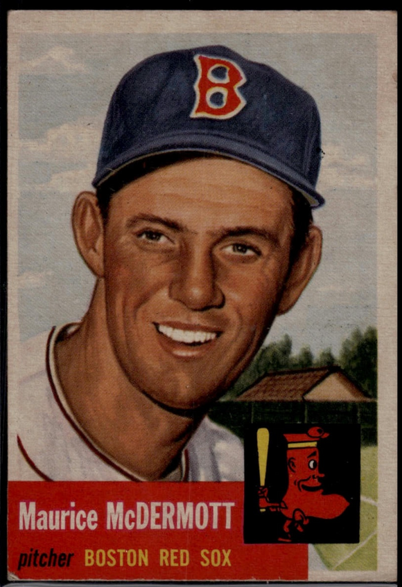 1953 Topps Maurice McDermott #55 Baseball Boston Red Sox (Actual Card in Picture)