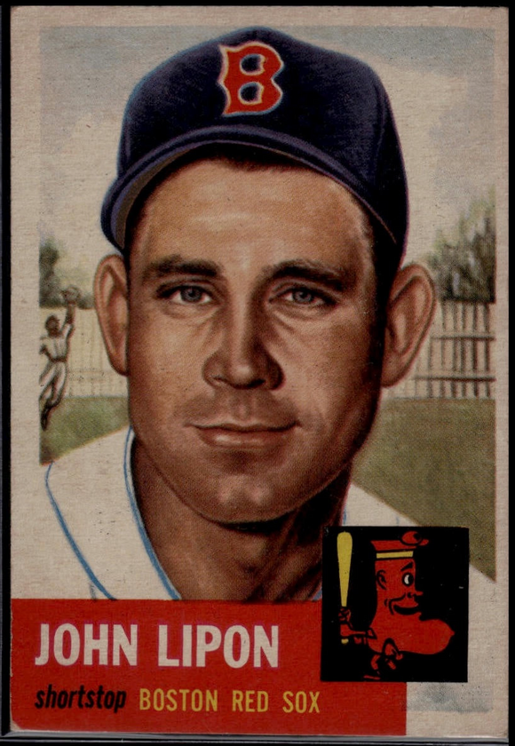 1953 Topps John Lipon #40 Bio uses black text Baseball Boston Red Sox (Actual Card in Picture)