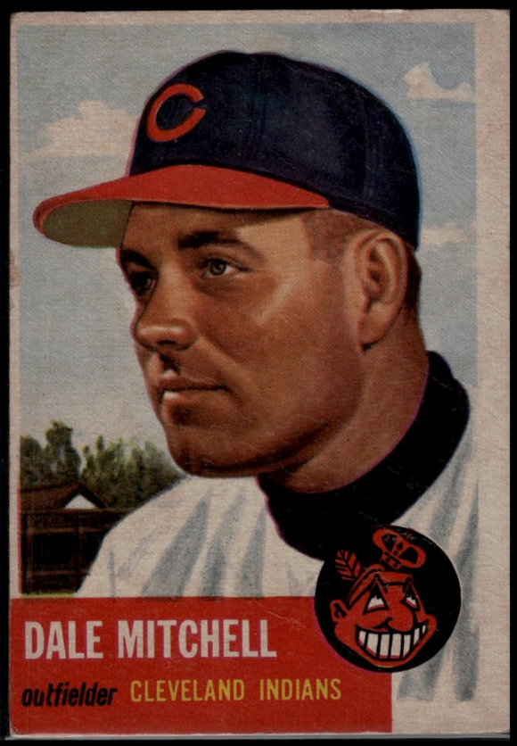 1953 Topps Dale Mitchell #26 Baseball Cleveland Indians (Actual Card in Picture)