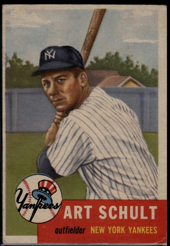 1953 Topps Art Schult #167 Baseball New York Yankees (Actual Card in Picture)