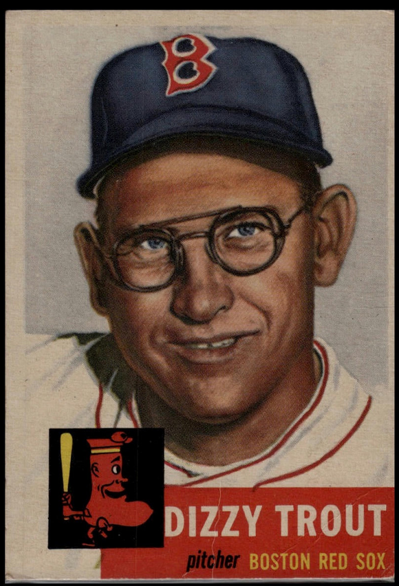 1953 Topps Dizzy Trout #169 Baseball Boston Red Sox (Actual Card in Picture)