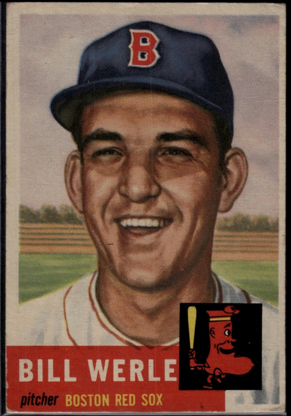 1953 Topps Bill Werle #170 Baseball Boston Red Sox (Actual Card in Picture)