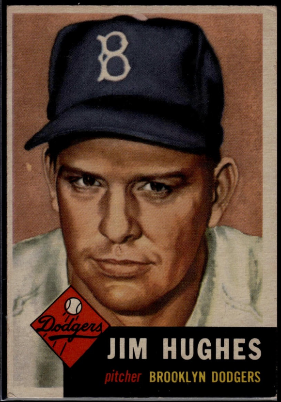 1953 Topps MLB Jim Hughes #216 Baseball Brooklyn Dodgers (Actual Card in Pictures)
