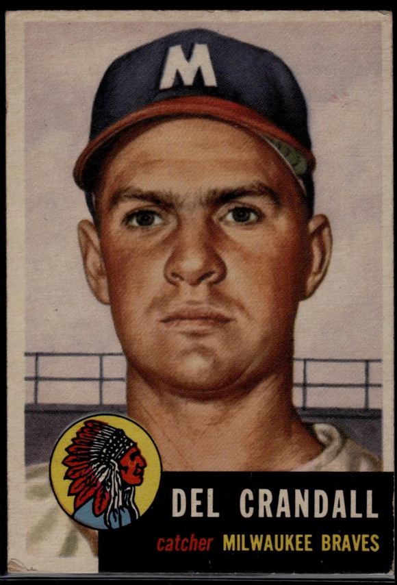 1953 Topps MLB Del Crandall #197 Baseball Milwaukee Braves (Actual Card in Pictures)
