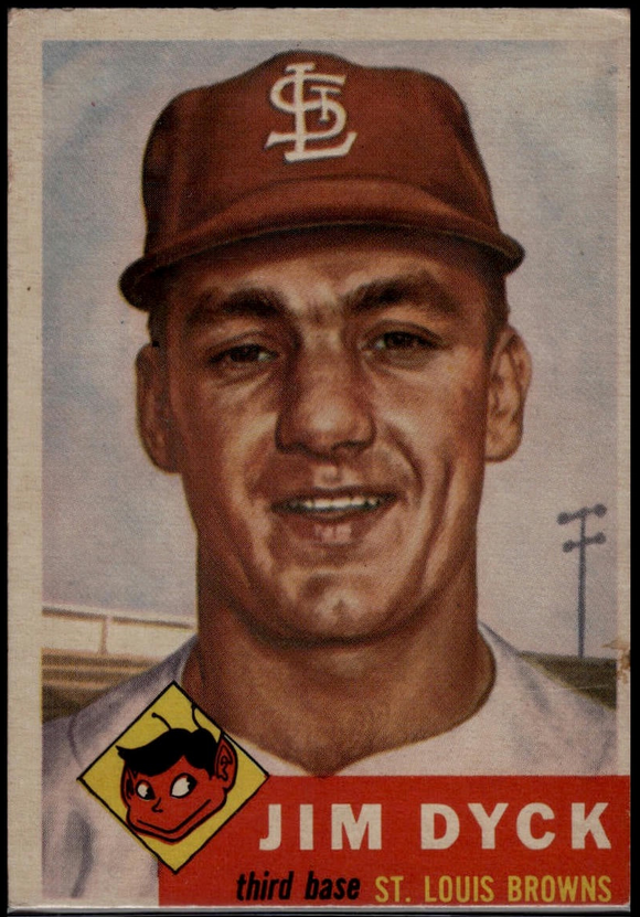 1953 Topps MLB Jim Dyck #177 Baseball St. Louis Browns (Actual Card in Pictures)
