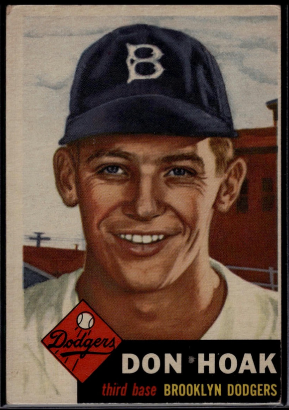 1953 Topps MLB Don Hoak #176 Baseball Brooklyn Dodgers (Actual Card in Pictures)