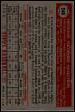 1952 Topps MLB Sherry Robertson #245 Baseball Washington Senators Red Back (Actual Card Pictured)