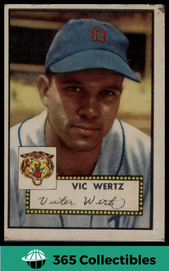 1952 Topps MLB Vic Wertz #244 Baseball Detroit Tigers