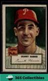 1952 Topps MLB Granny Hamner #221 Baseball Philadelphia Phillies