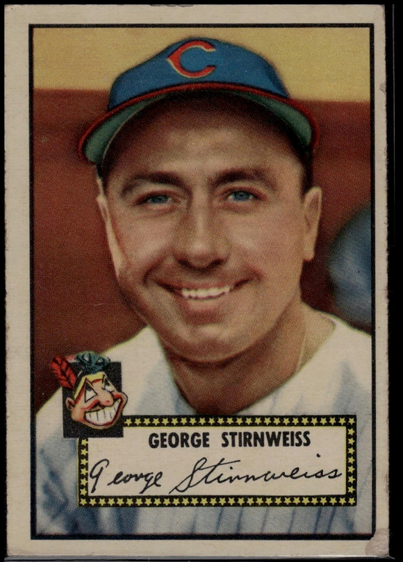 1952 Topps MLB George Stirnweiss #217 Baseball Cleveland Indians (Actual Card Pictured)