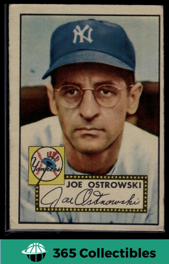 1952 Topps MLB Joe Ostrowski #206 Baseball New York Yankees