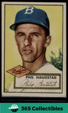1952 Topps MLB Phil Haugstad #198 Baseball Brooklyn Dodgers
