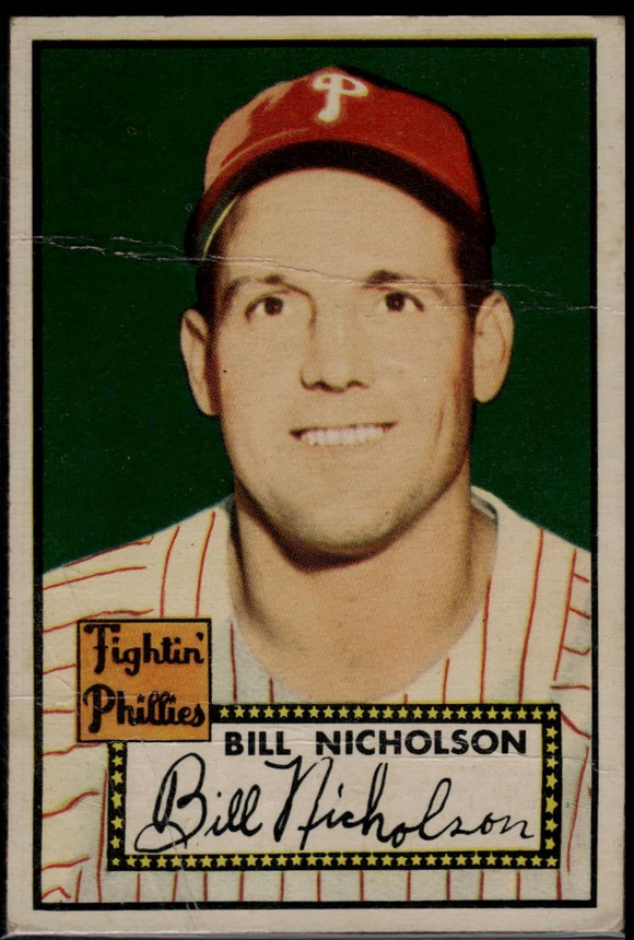 1952 Topps MLB Bill Nicholson #185 Baseball Philadelphia Phillies