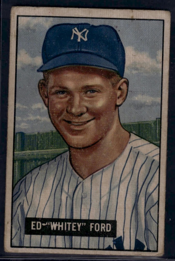 1951 Bowman MLB Whitey Ford HOF #1 Baseball New York Yankees