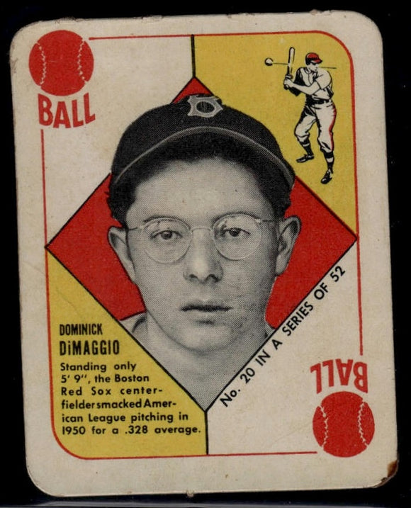 1951 Topps Red Backs Dominick Dimaggio #20 Baseball Boston Braves