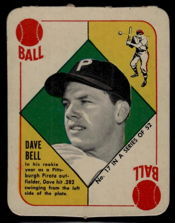 1951 Topps Red Backs Dave Bell #17 Baseball Pittsburgh Pirates