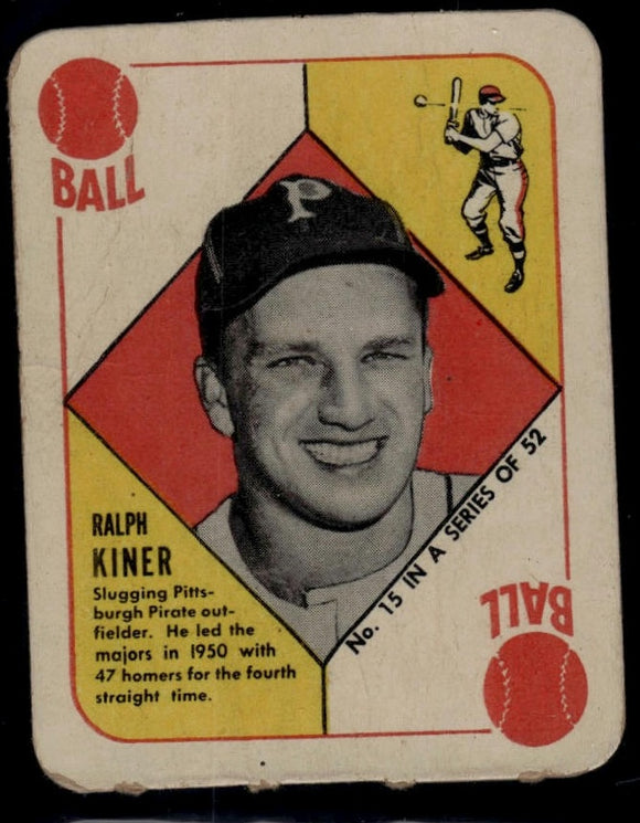 1951 Topps Red Backs Ralph Kiner #15 Baseball Pittsburgh Pirates