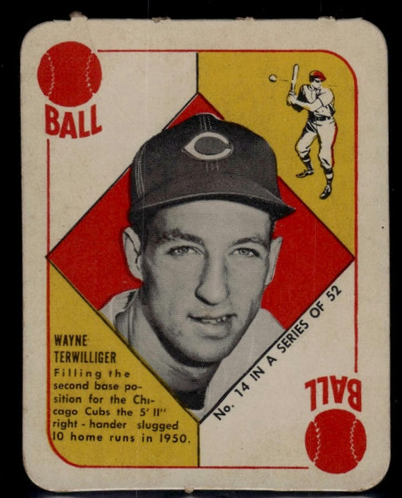 1951 Topps Red Backs Wayne Terwilliger #14 Baseball Chicago Cubs