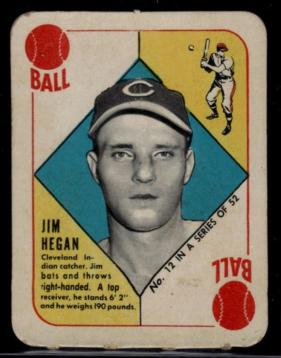 1951 Topps Red Backs Jim Hegan #12 Baseball Cleveland Indians
