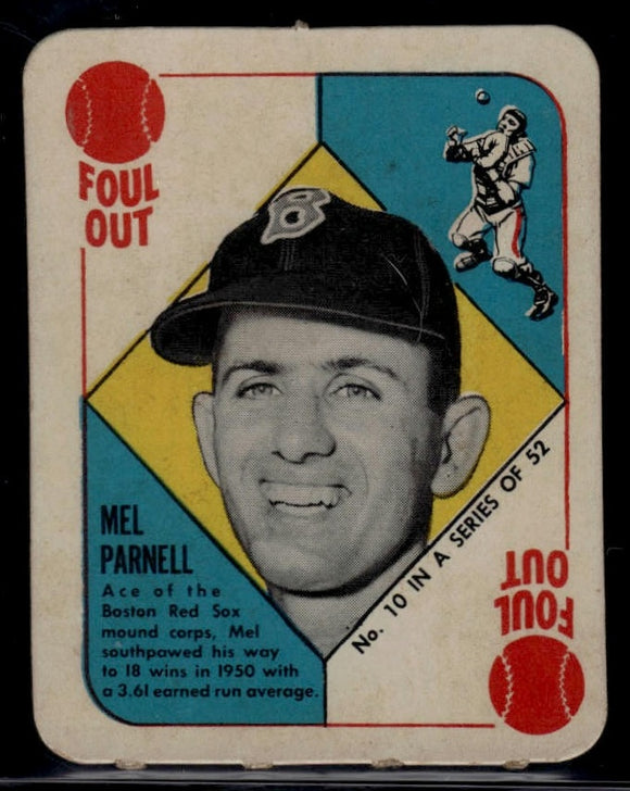 1951 Topps Red Backs Mel Parnell #10 Baseball Boston Red Sox