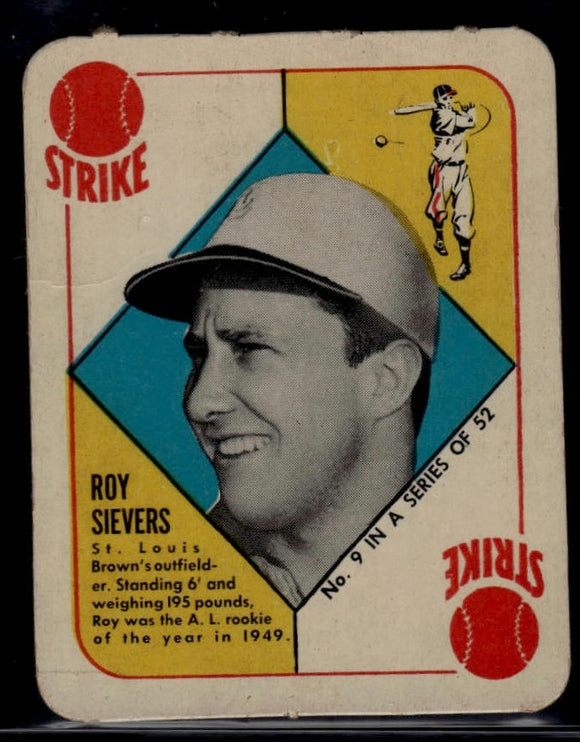 1951 Topps Red Backs Roy Sievers #9 Baseball St. Louis Browns