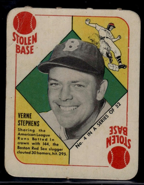 1951 Topps Red Backs Vernon Stephens #4 Baseball St. Louis Cardinals