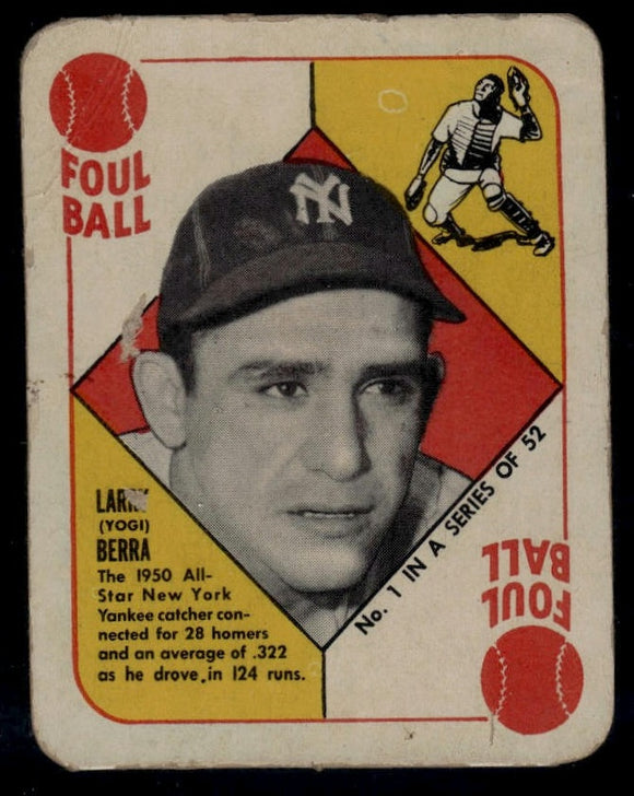 1951 Topps Red Backs Yogi Berra #1 Baseball New York Yankees