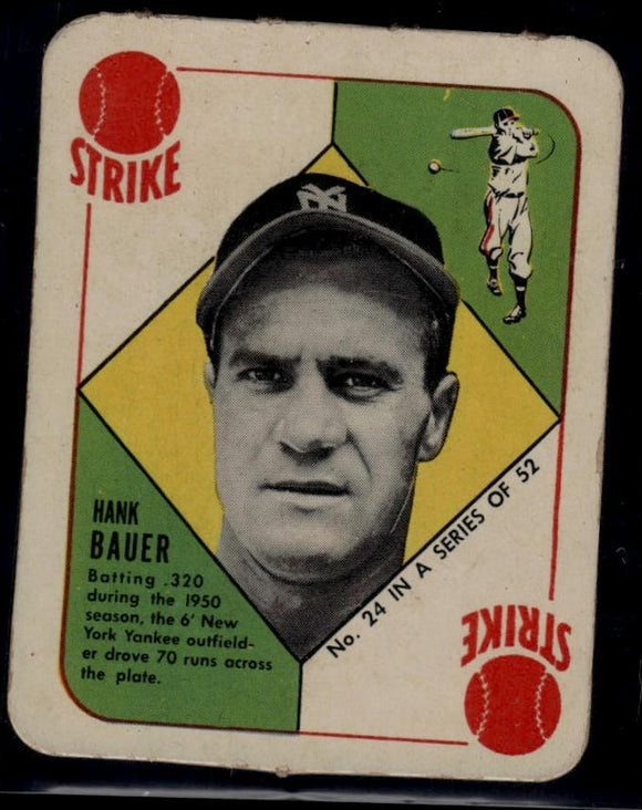 1951 Topps Red Backs Hank Bauer #24 Baseball New York Yankees