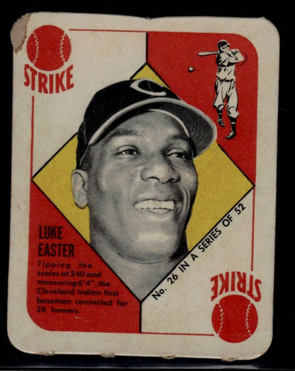 1951 Topps Red Backs Luke Easter #26 Baseball Cleveland Indians