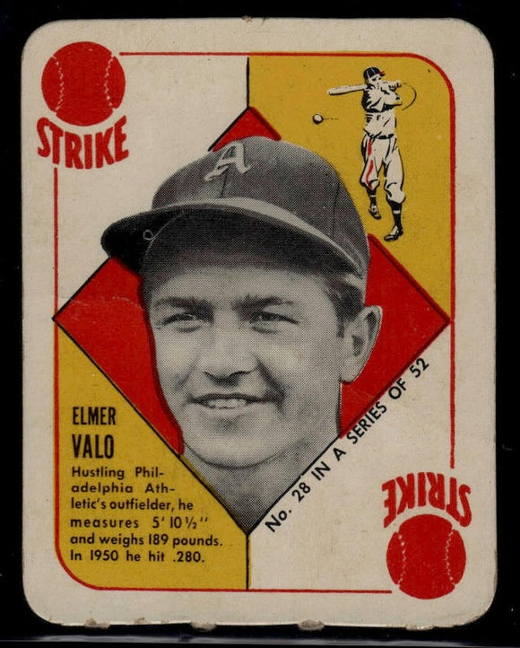 1951 Topps Red Backs Elmer Valo #28 Baseball Philadelphia Athletics