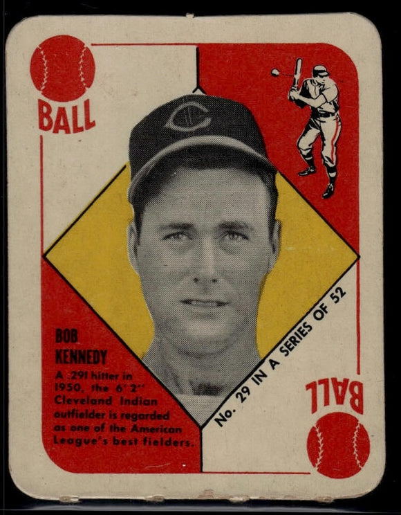1951 Topps Red Backs Bob Kennedy #29 Baseball St. Louis Cardinals