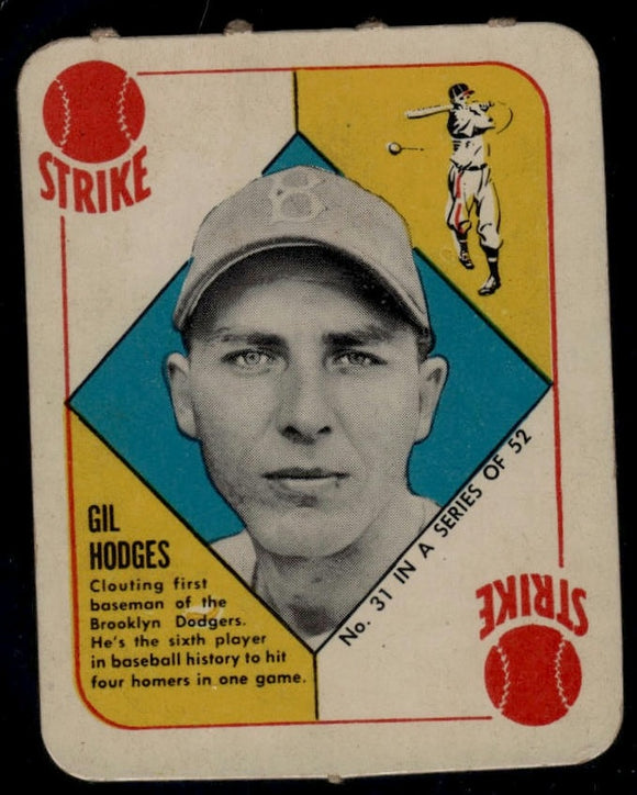 1951 Topps Red Backs Gil Hodges #31 Baseball Brooklyn Dodgers