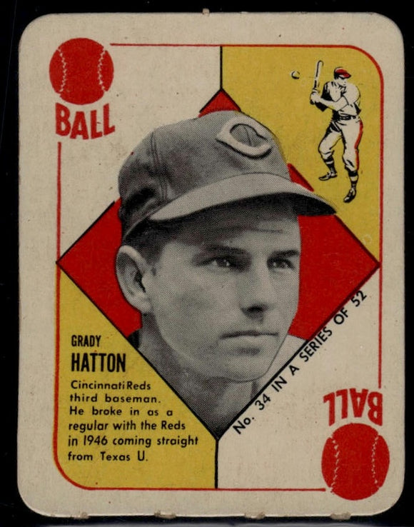 1951 Topps Red Backs Grady Hatton #34 Baseball Cincinnati Reds